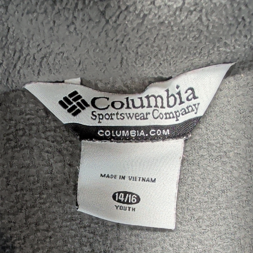 Columbia Youth Gray Full Zip Fleece Jacket Size 14/16 - Picture 2 of 7